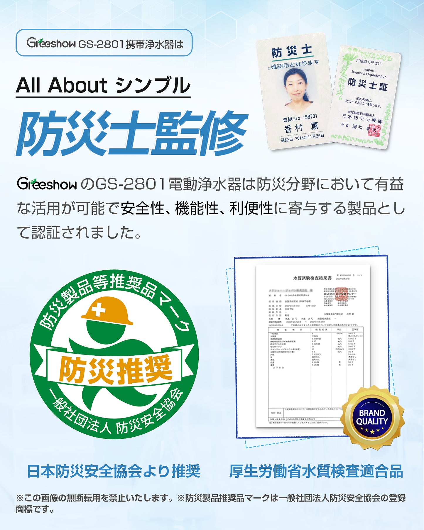 Greeshow  GS-2801専用交換フィルターカートリッジ｜2801携帯浄水器 純正互換品