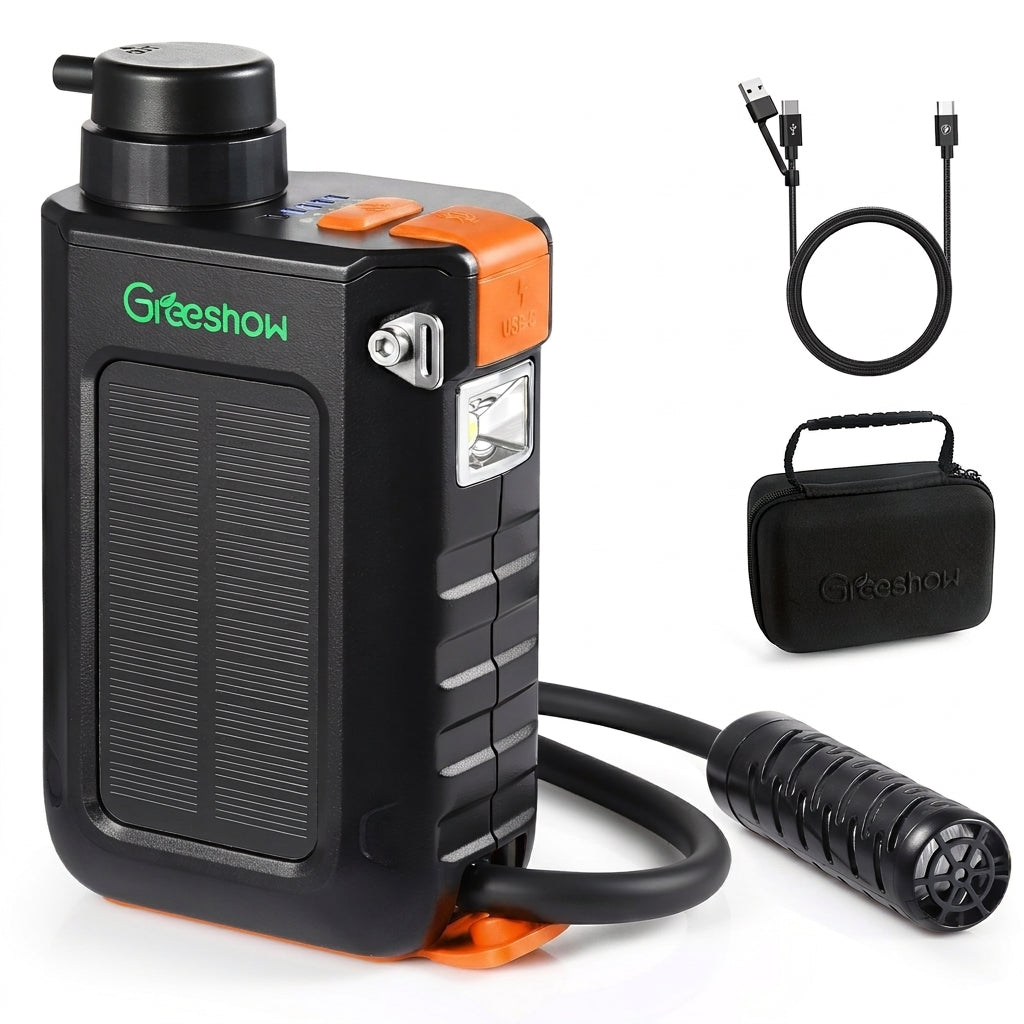 Greeshow 携帯浄水器】 電動式携帯浄水器 GS-2811 ソーラーパネル