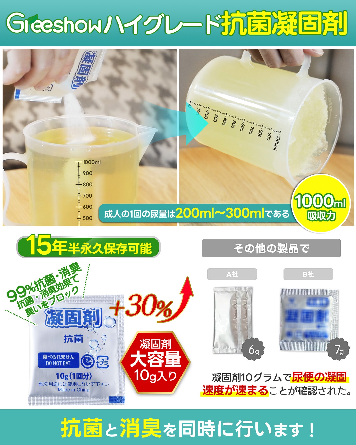 Greeshow 携帯トイレ｜ 12回分｜防災用・非常用｜抗菌消臭｜15年保存可能｜個別包装｜可燃処理対応
