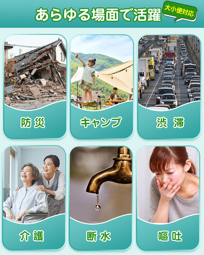 Greeshow 携帯トイレ｜ 12回分｜防災用・非常用｜抗菌消臭｜15年保存可能｜個別包装｜可燃処理対応