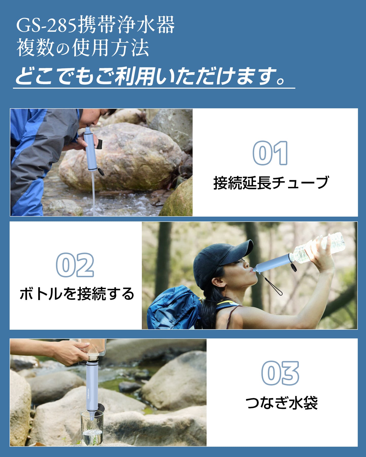 Greeshow浄水器 フィルター濾過器  GS-285 交換用 AHLSTROMフィルター アウトドア サバイバル 防災 緊急用水