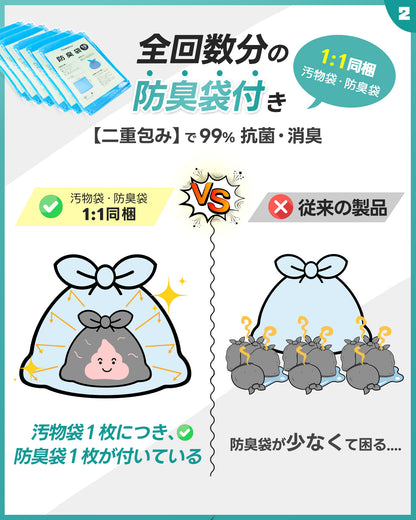Greeshow 簡易トイレ｜ 60回セット｜凝固剤付き｜防臭・抗菌設計｜15年保存可能｜防災士監修｜災害・キャンプ・車中泊に最適